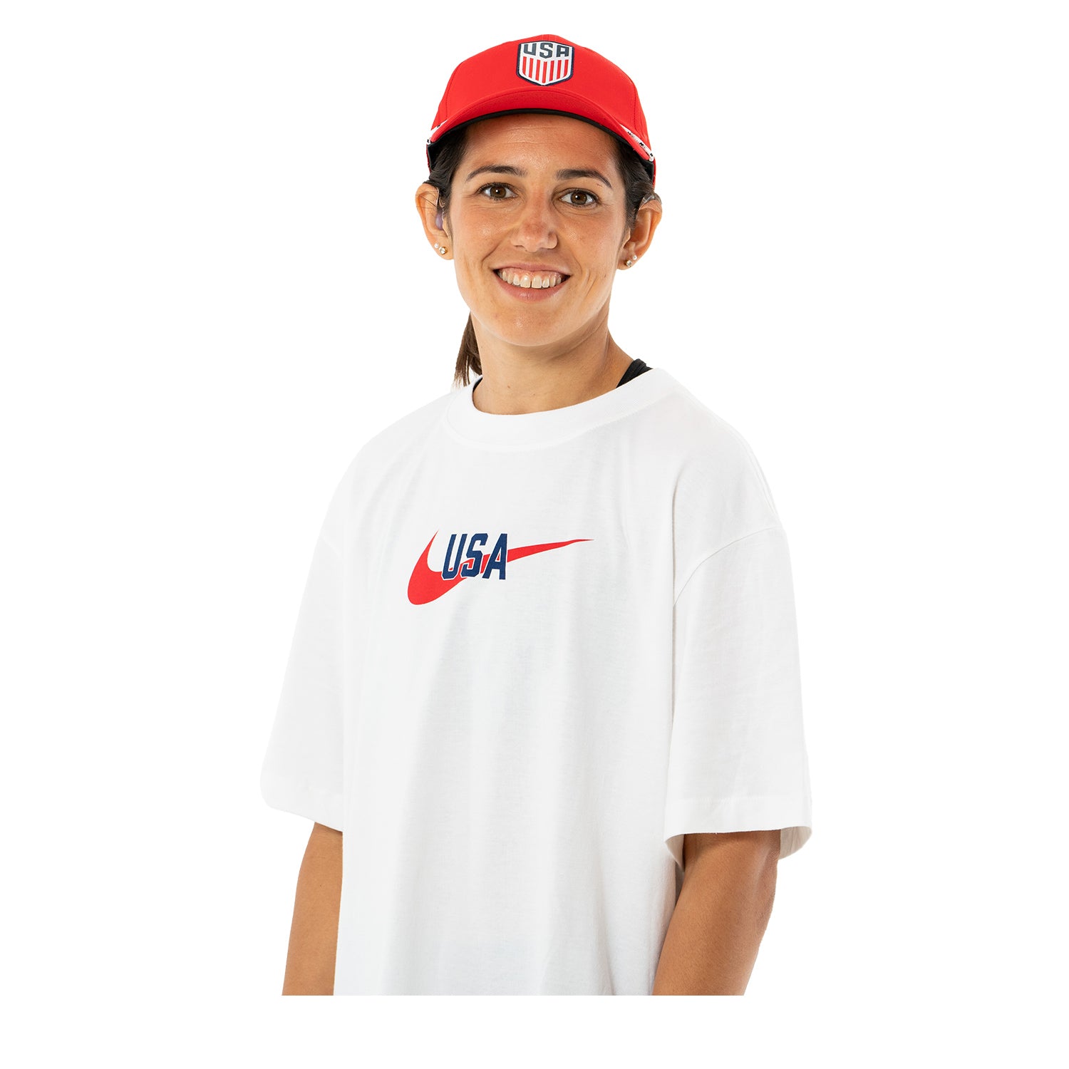 Women's Nike USA Swoosh White Tee - Front View