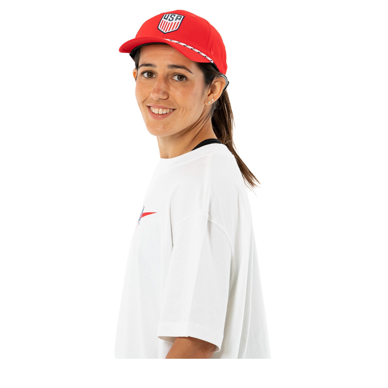 Women's Nike USA Swoosh White Tee - Side View