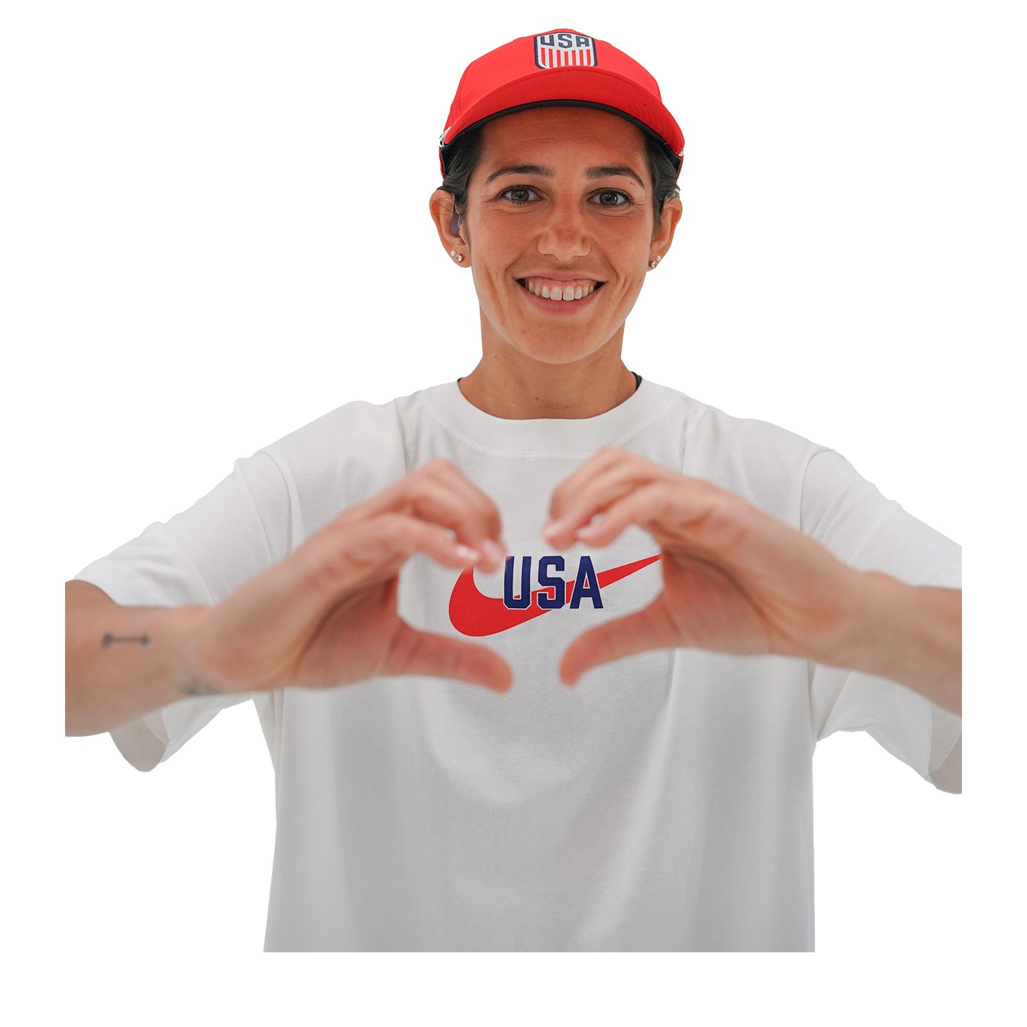 Women's Nike USA Swoosh White Tee - Front View