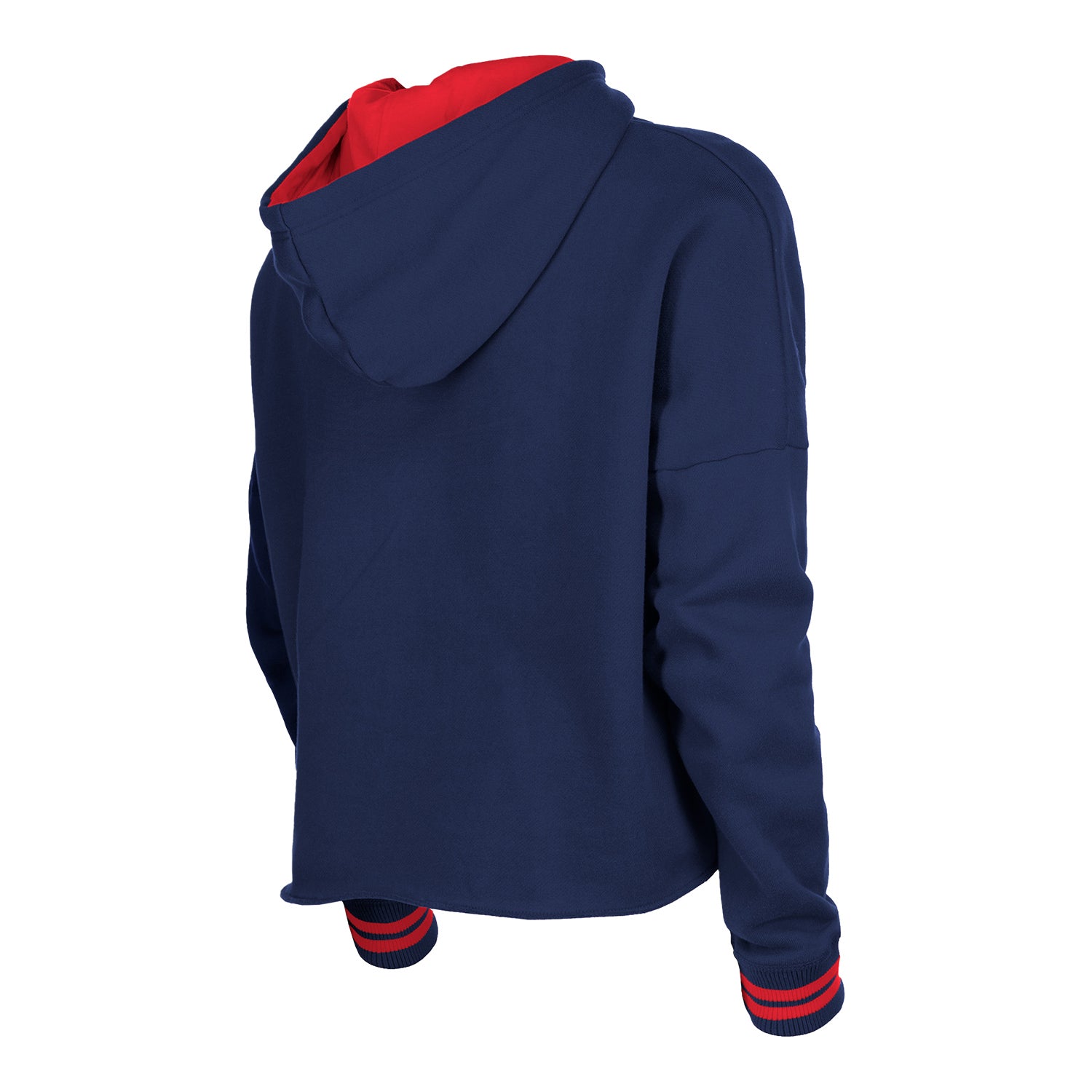 Women's New Era USWNT Fleece Cropped Navy Hoodie - Back View