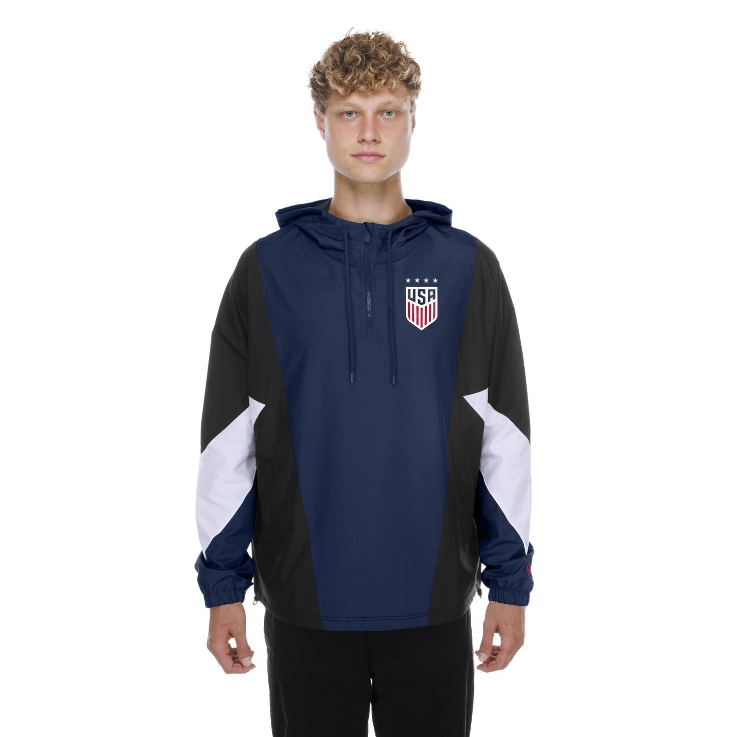 Unisex New Era USWNT Color Block Hooded Quarter Zip