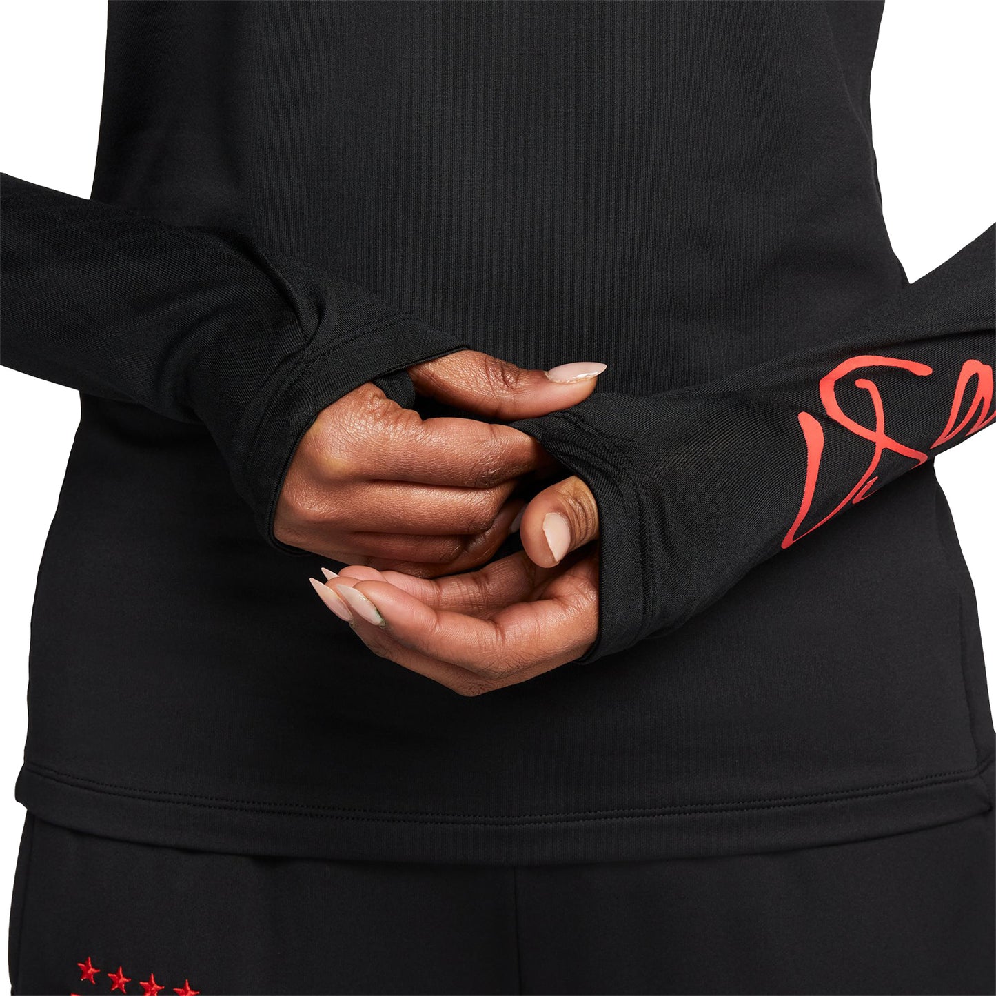 Women's Nike USWNT Strike Knit Longsleeve Black Tee - Sleeves View