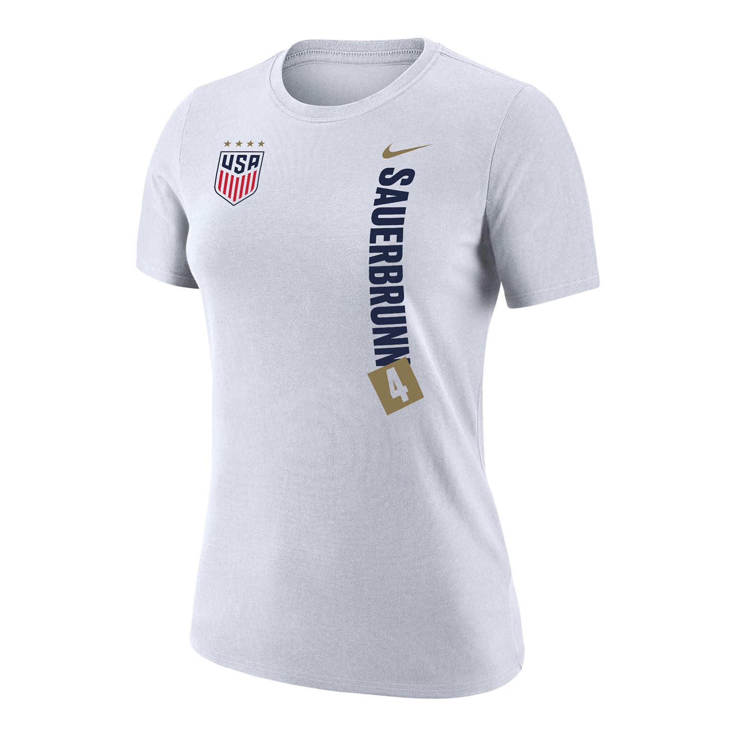 Women's Nike USWNT Vertical Sauerbrunn White Tee - Front View