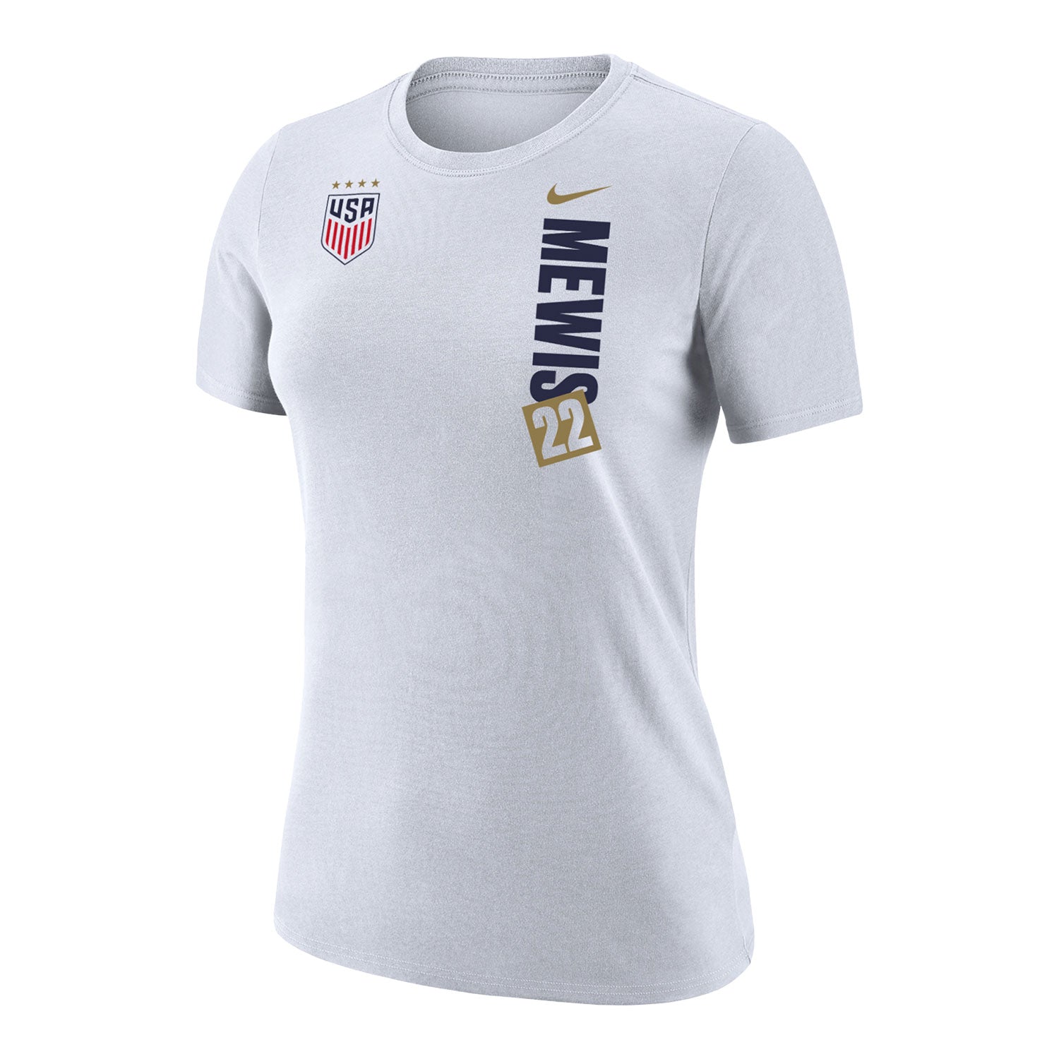 Women's Nike USWNT Vertical Mewis White Tee - Front View