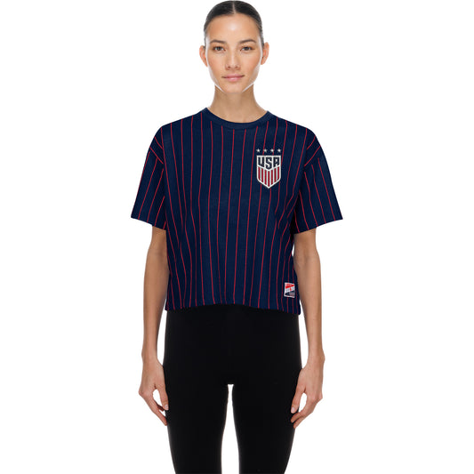 Ladies USWNT New Era Pinstripe T-Shirt