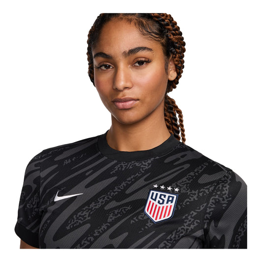 Women's Nike USWNT 2024 Stadium Short Sleeve Goalkeeper Jersey - Collar View