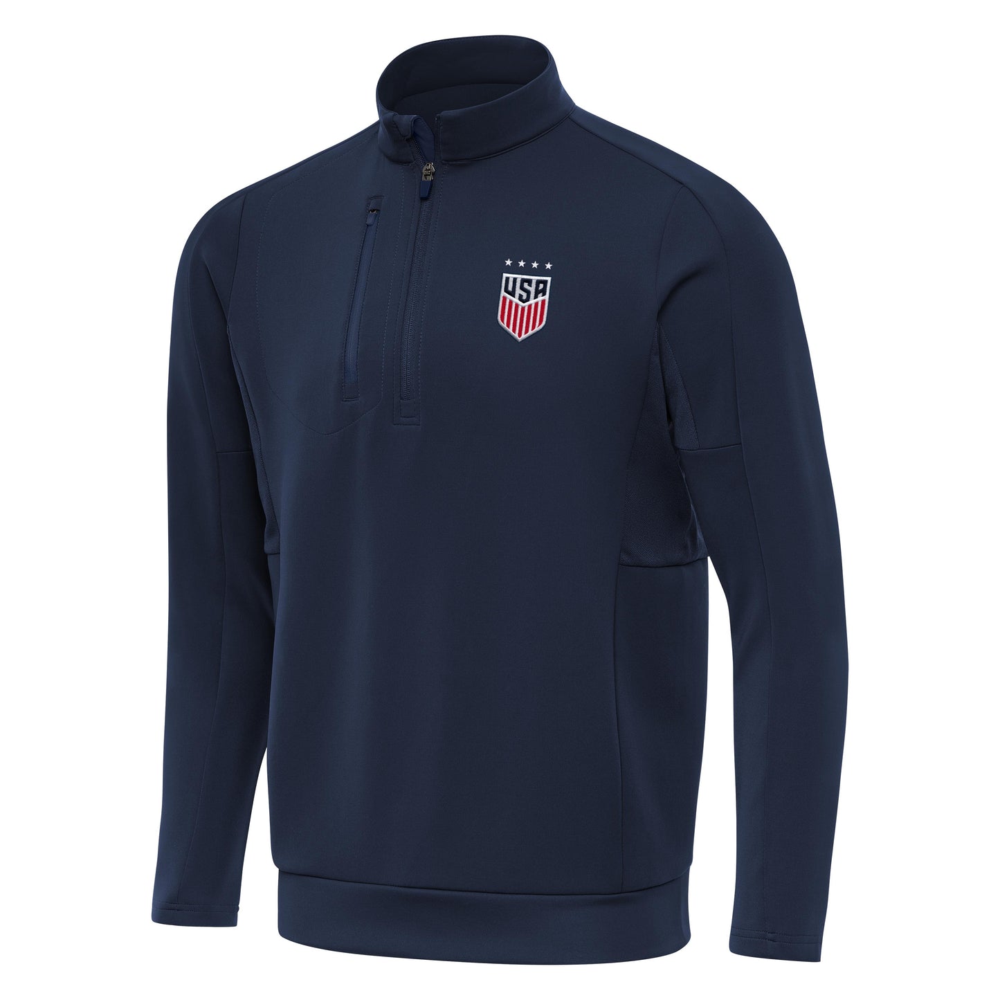 Men's Antigua USWNT Hunk Navy 1/4 Zip