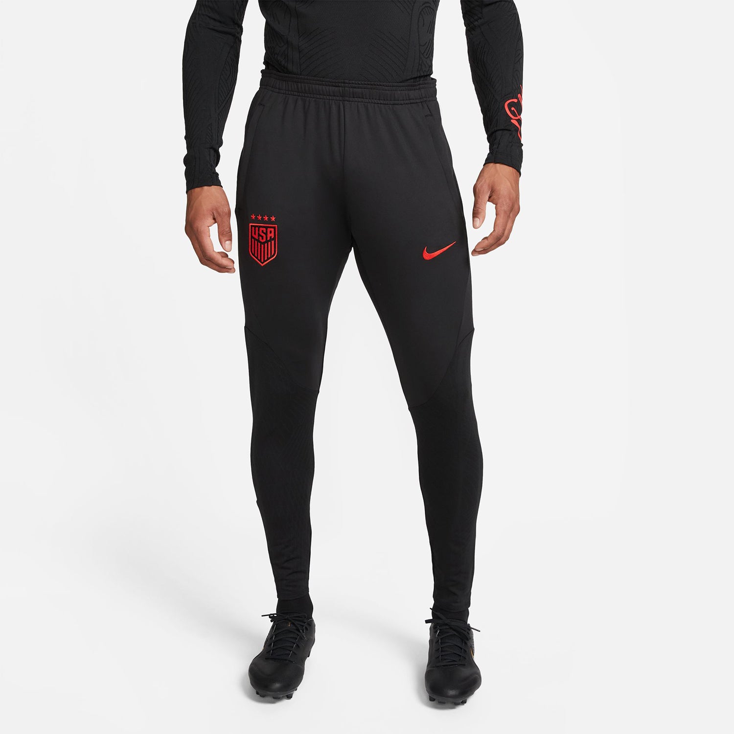 Men's Nike USWNT Strike Black Pants - Front View