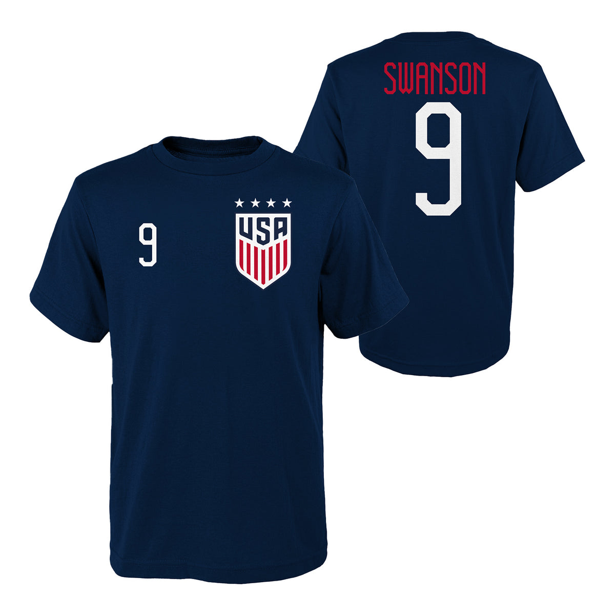 Unisex 23 Outerstuff USWNT Swanson 9 Navy Tee