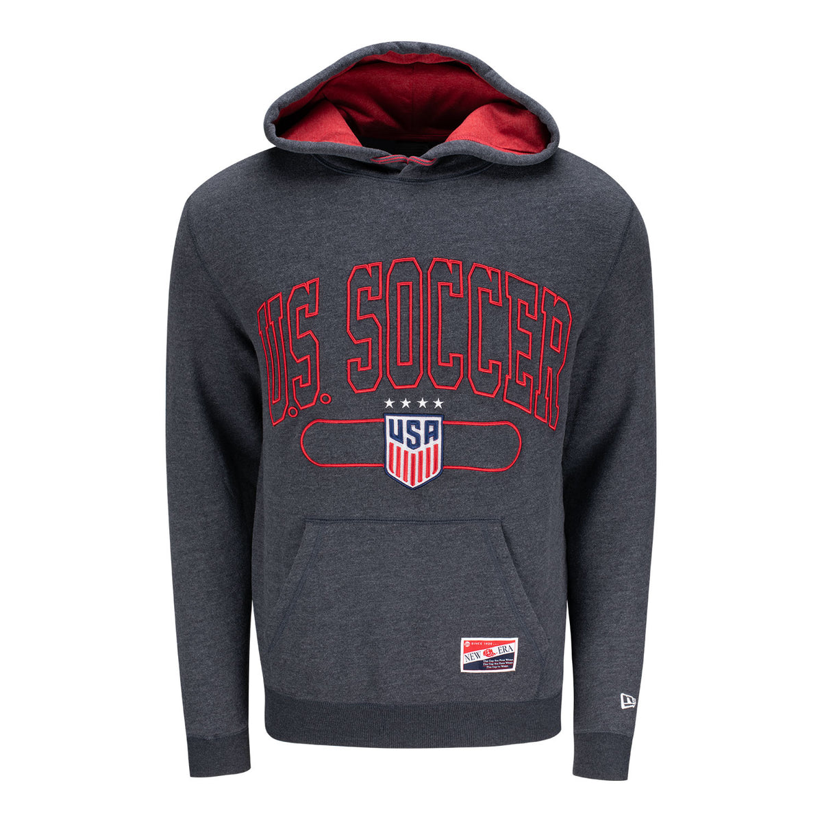 Unisex New Era USWNT Navy Heathered Hooded Sweatshirt