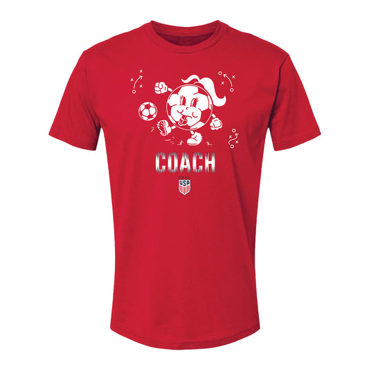 Unisex USWNT Mini & Me Coach Red Tee - Front View