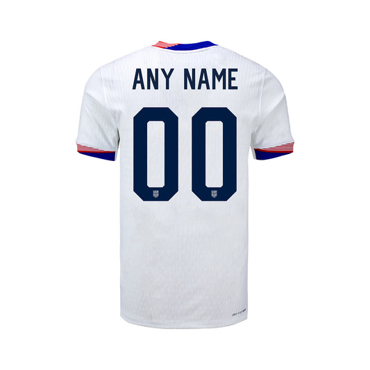 Youth Nike USMNT 2024 Personalized American Classic Home Match Jersey - Back View