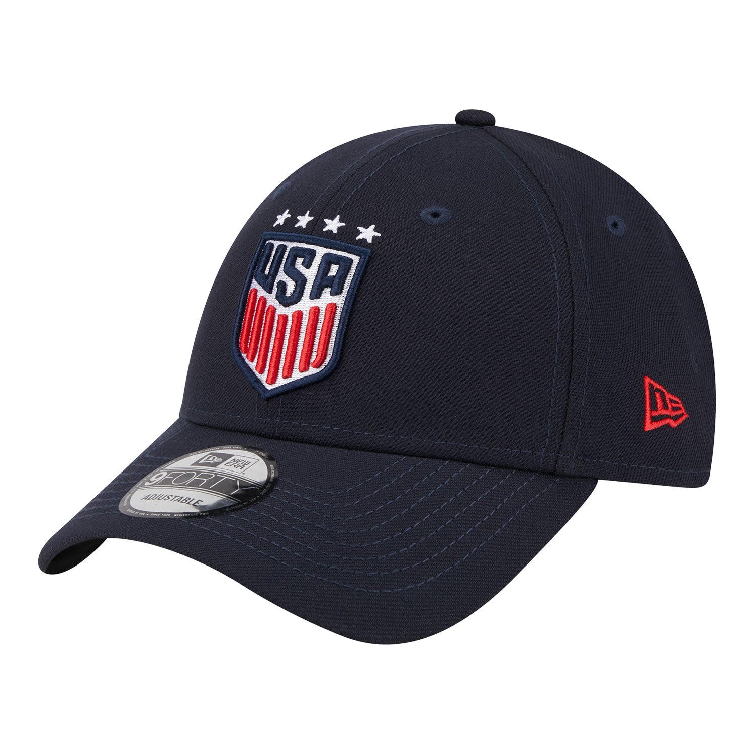 Kids New Era USWNT 9Forty League Grey/Navy Hat - Side View