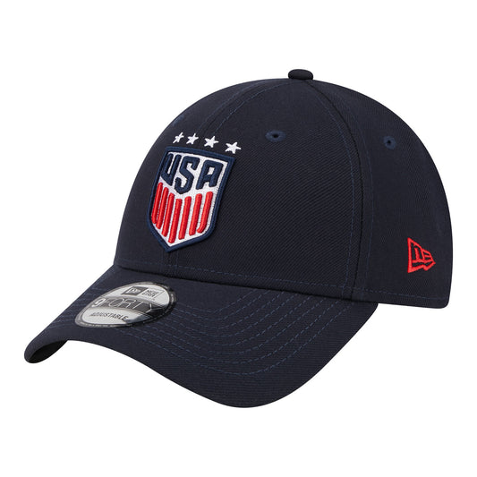 Kids New Era USWNT 9Forty League Grey/Navy Hat - Side View