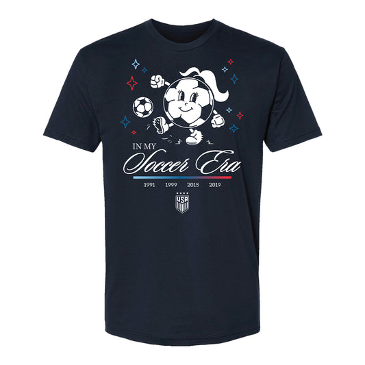 Youth USWNT Mini & Me Soccer Era Navy Tee - Front View