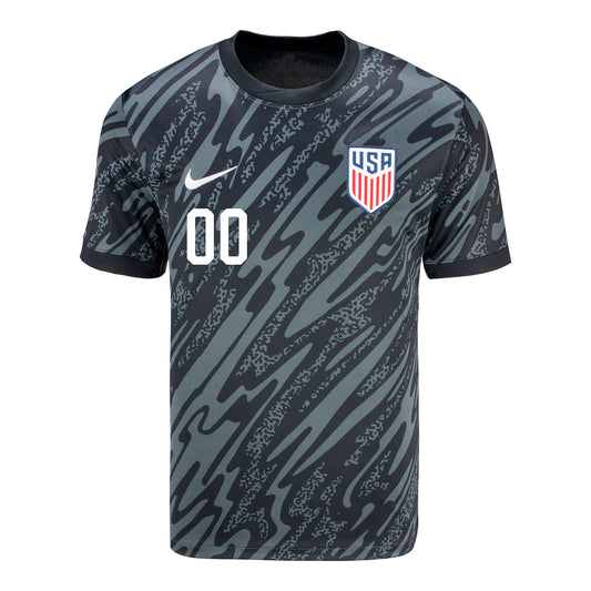 Men's Nike USMNT 2024 Personalized Stadium Short Sleeve Goalkeeper Jersey - Front View