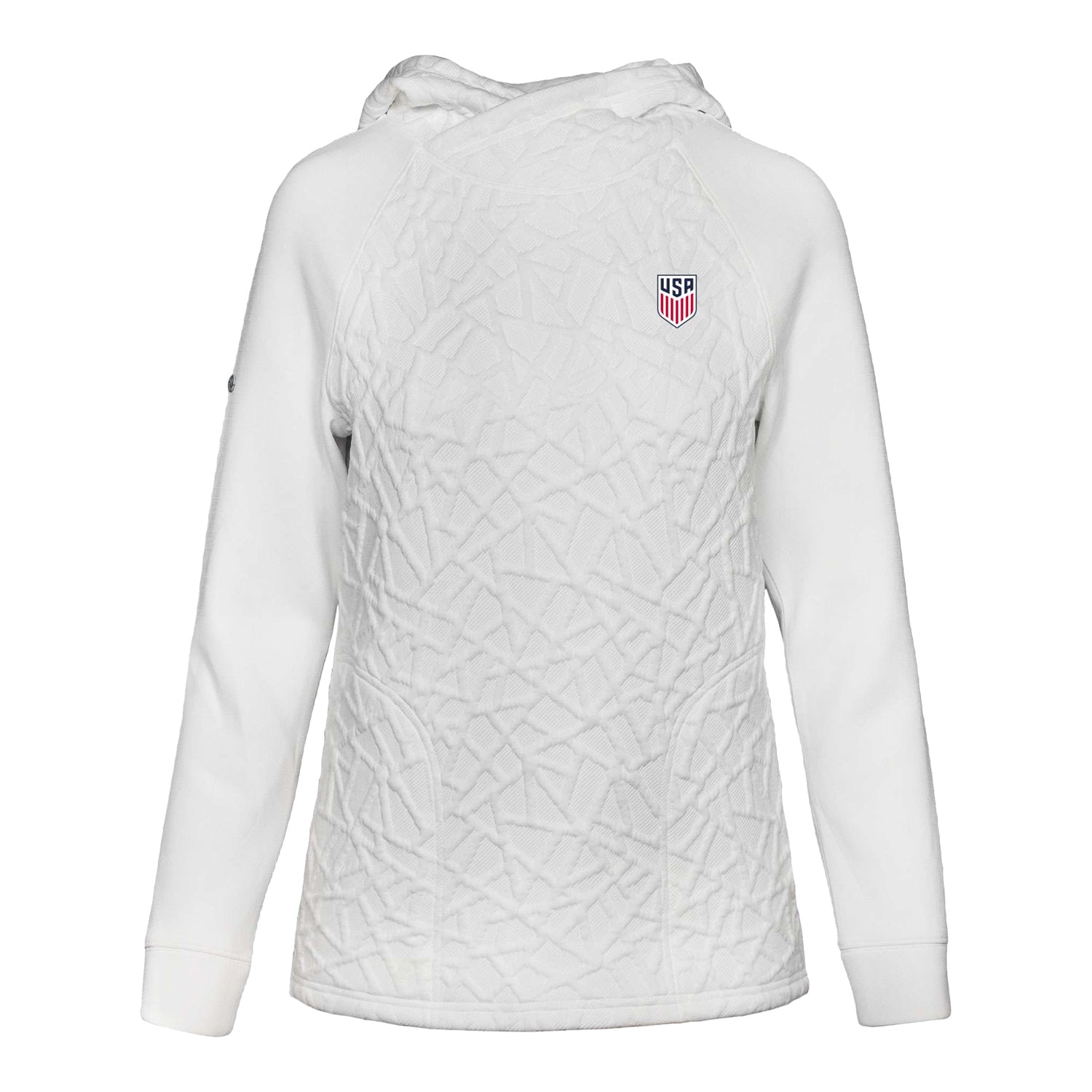 Women's Levelwear USMNT Kenzie White Hoodie - Front View