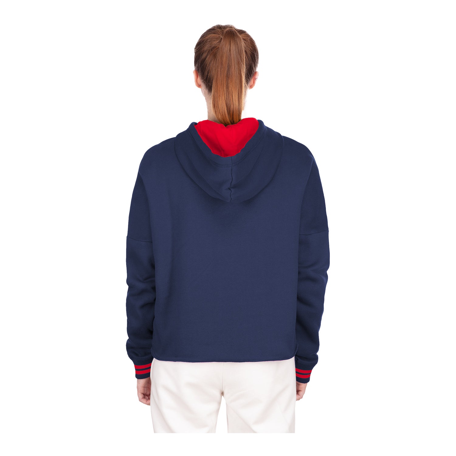 Women's New Era USMNT Fleece Cropped Navy Hoodie - Back View