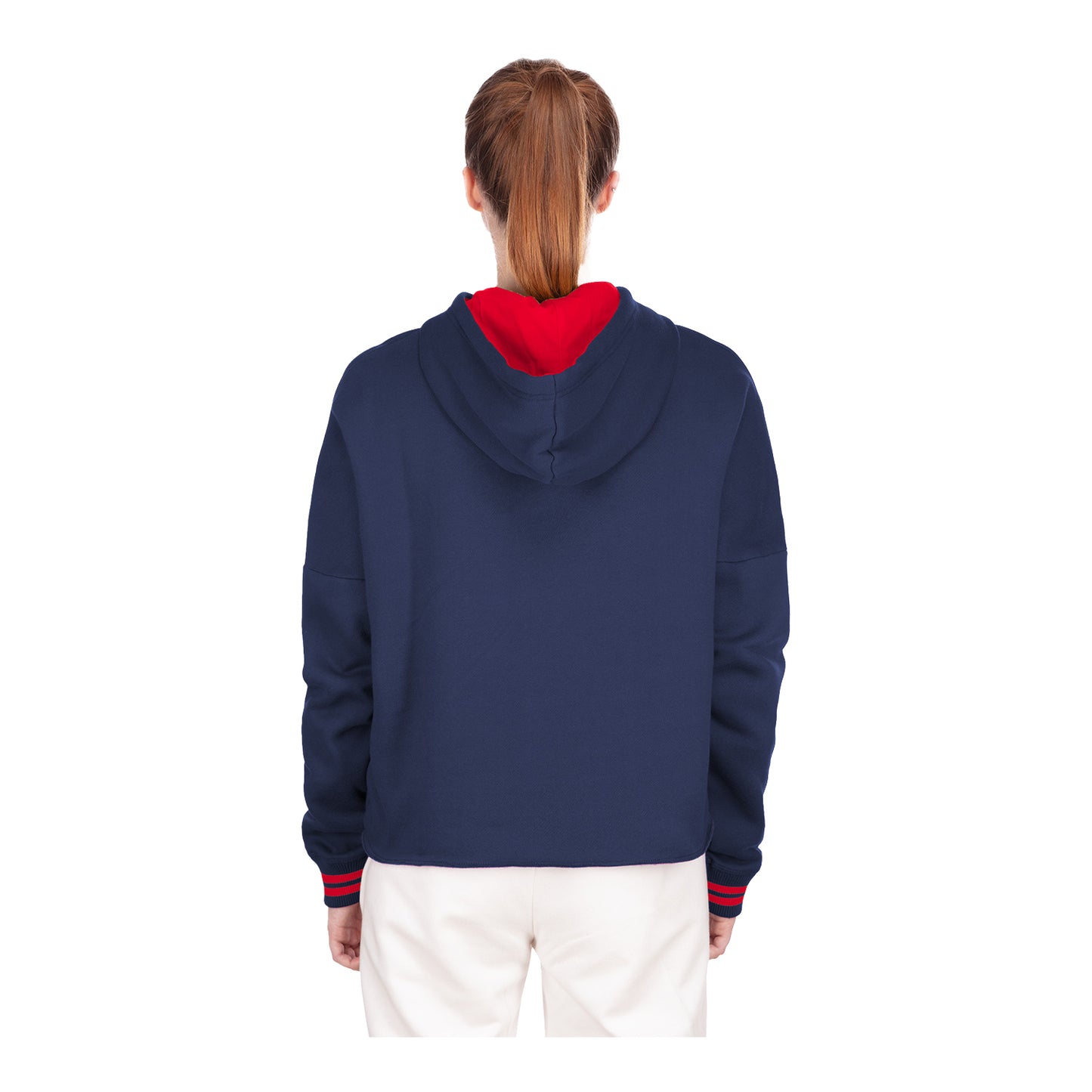 Women's New Era USMNT Fleece Cropped Navy Hoodie - Back View