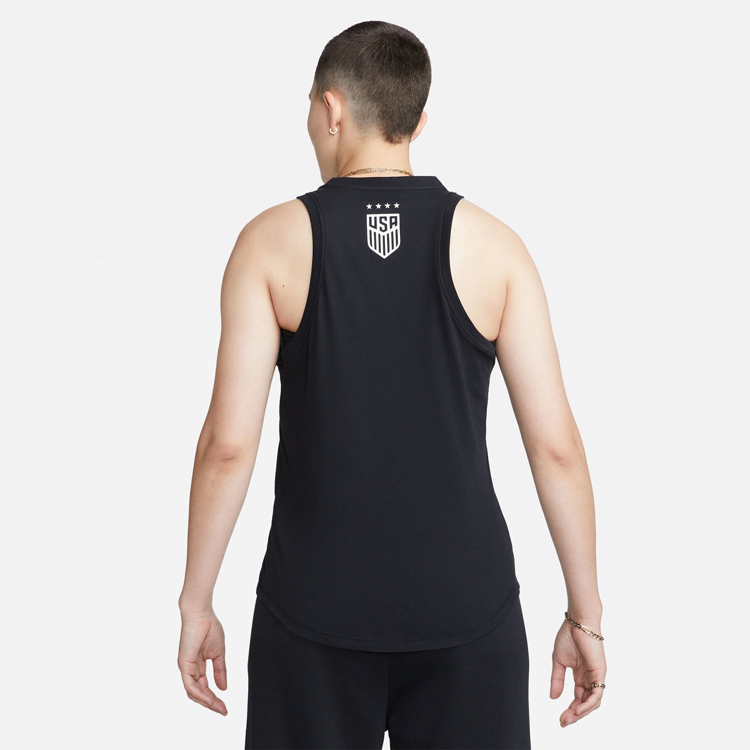 Women's Nike USWNT Futura Black Tank Top - Back View