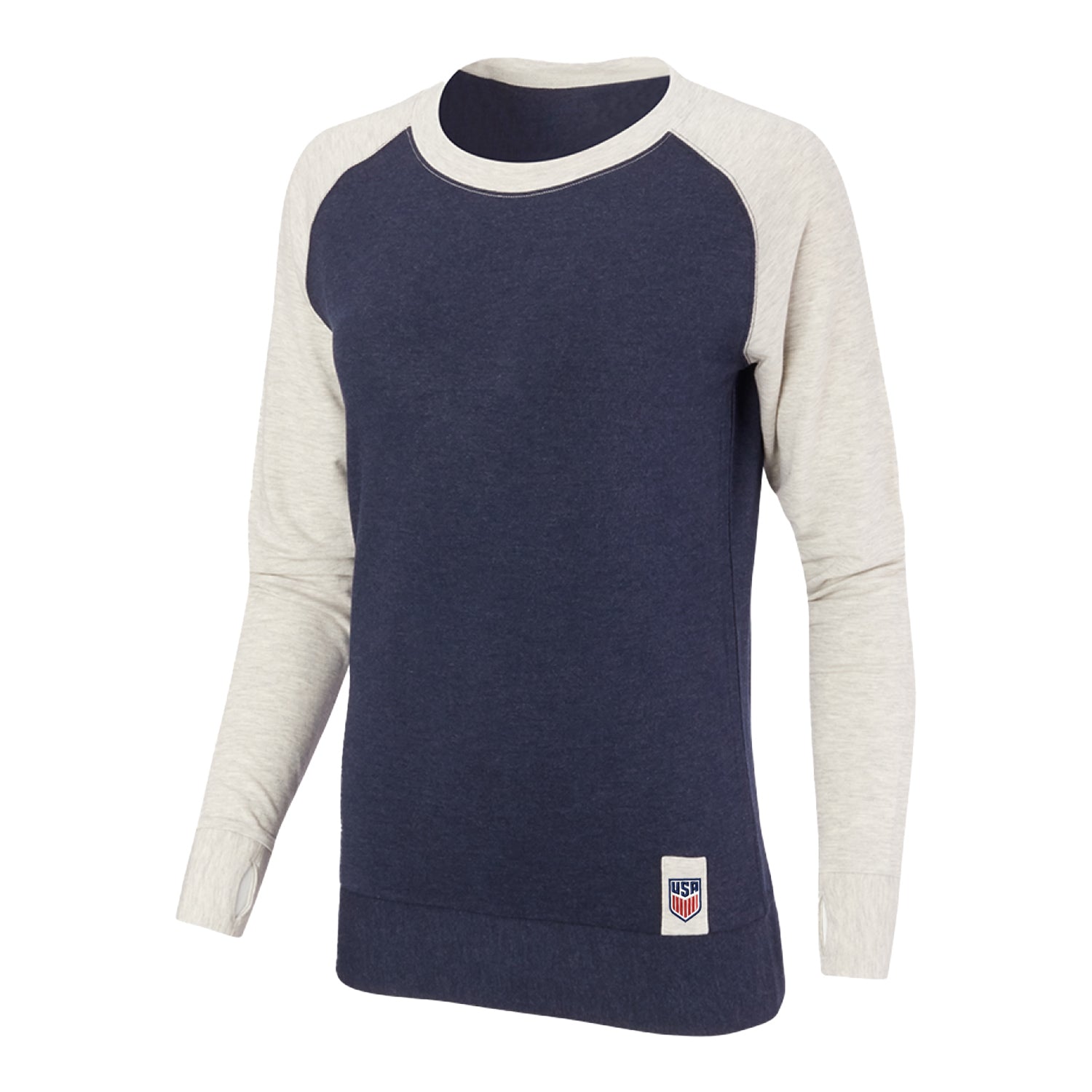 Women's USMNT Full Turn Beachwood Blue Crewneck - Front View