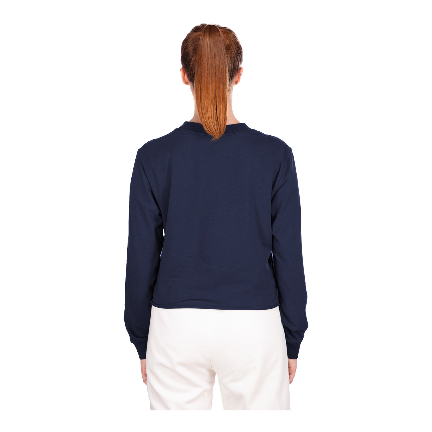 Women's New Era USMNT Cropped Navy L/S Tee - Back View