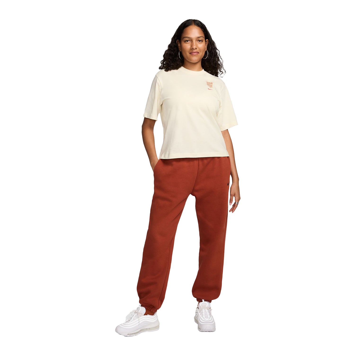Women's Nike USA Star Tan Tee - Full Body Front View