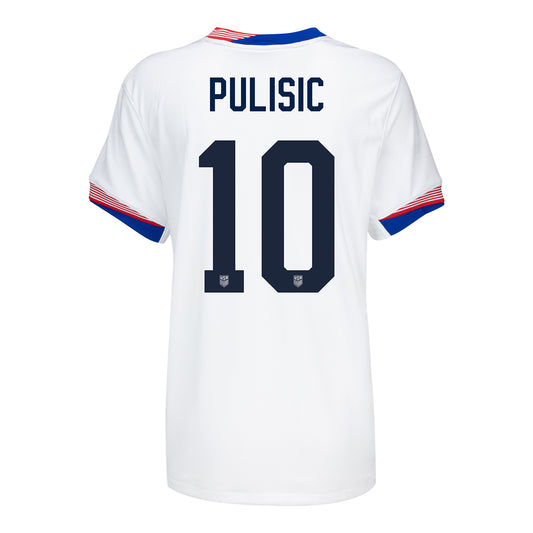 Women's Nike USMNT 2024 American Classic Home Pulisic 10 Stadium Jersey - Back View