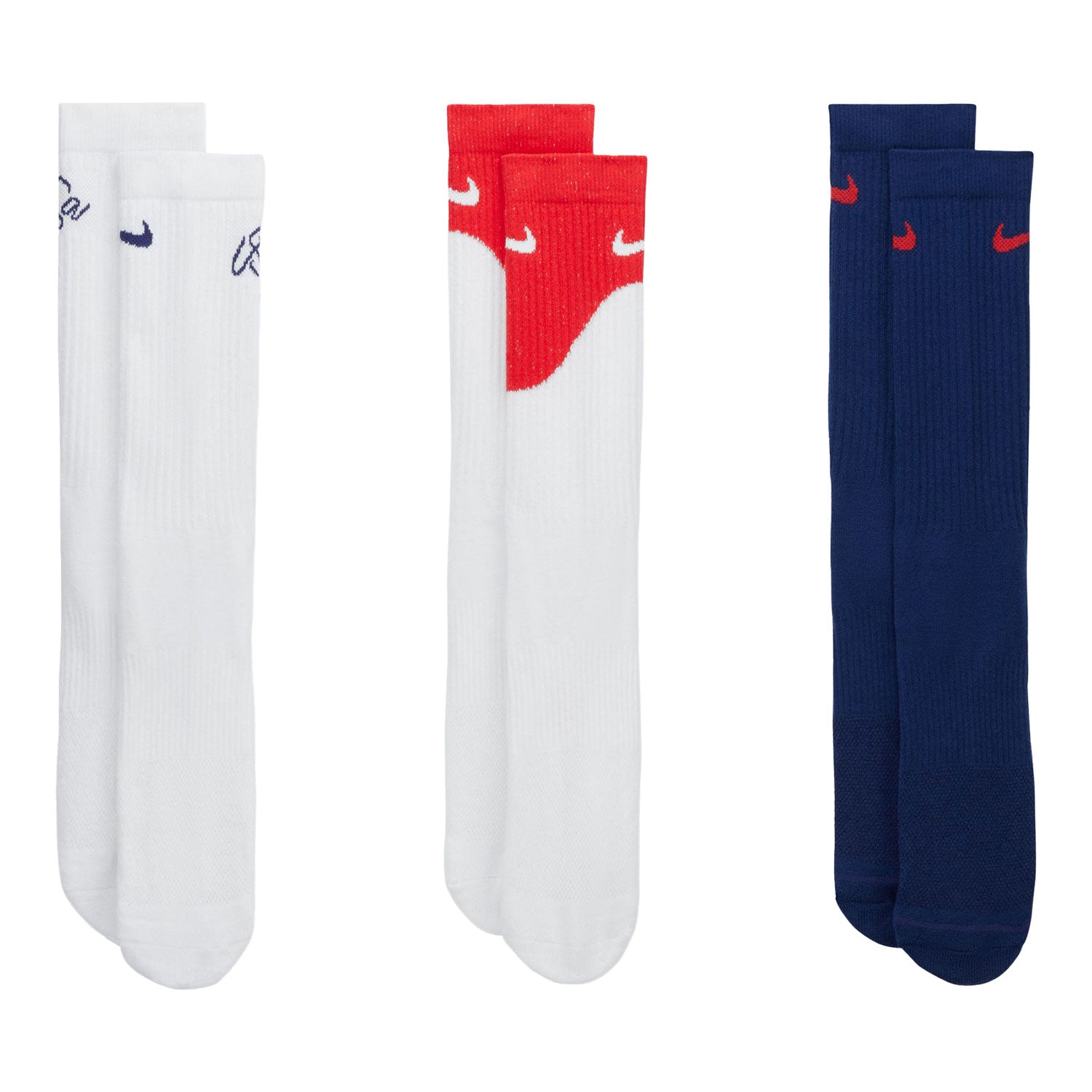 Nike USMNT 2023 Everyday Script 3 Pack Socks - Combined View