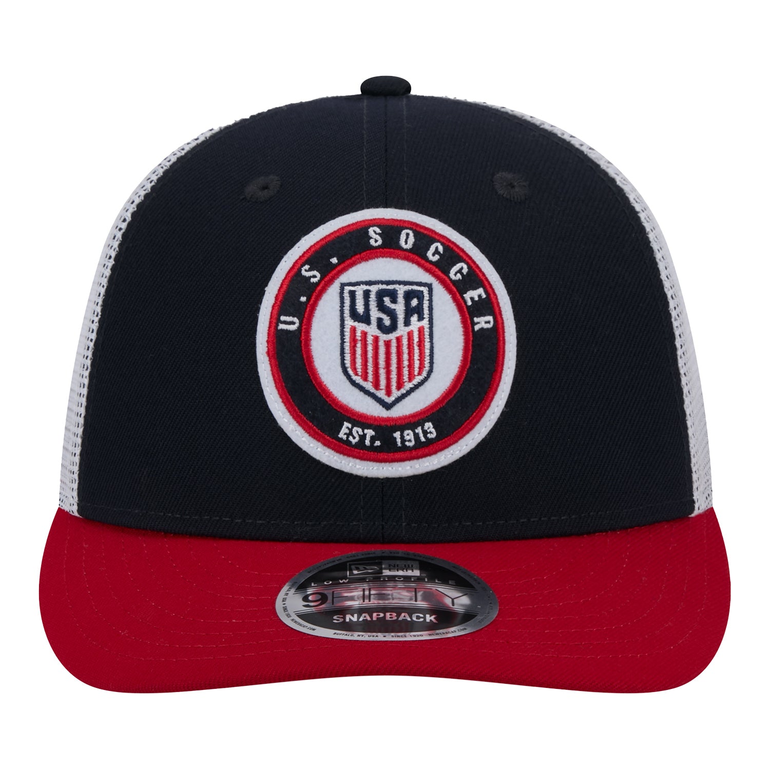 Adult New Era USMNT 9Fifty Throwback Navy Hat - Front View