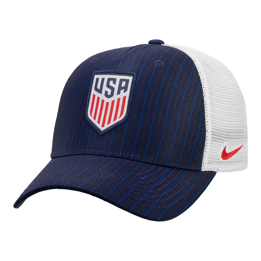 Adult Nike USMNT Heartbeat Striped Navy Trucker Hat