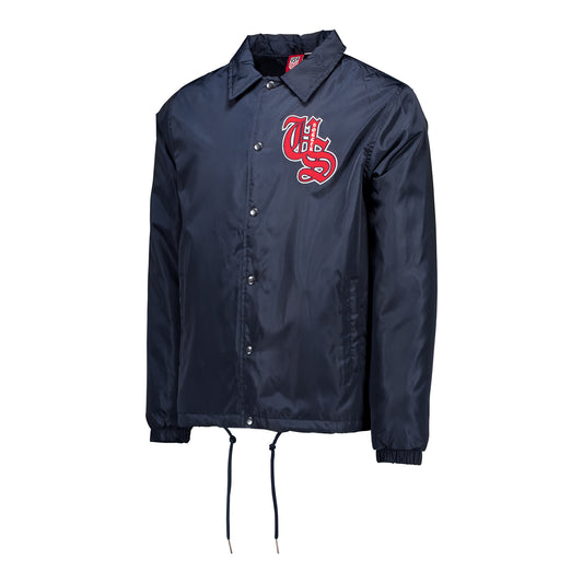 Unisex USA Roots Navy Coaches Jacket - Front View
