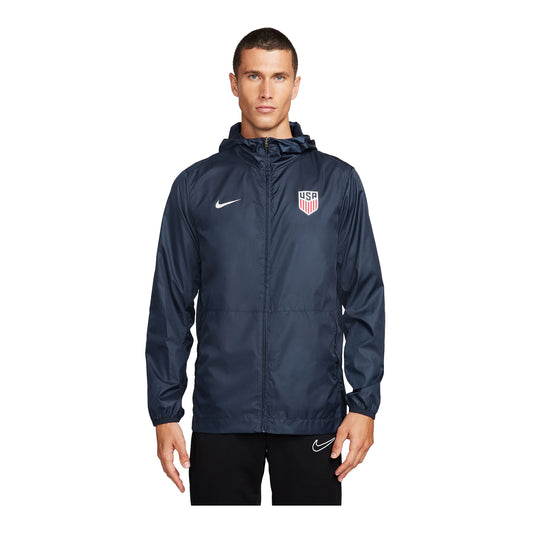 Men's Nike USA Academy Pro HD Navy Rain Jacket - Front View
