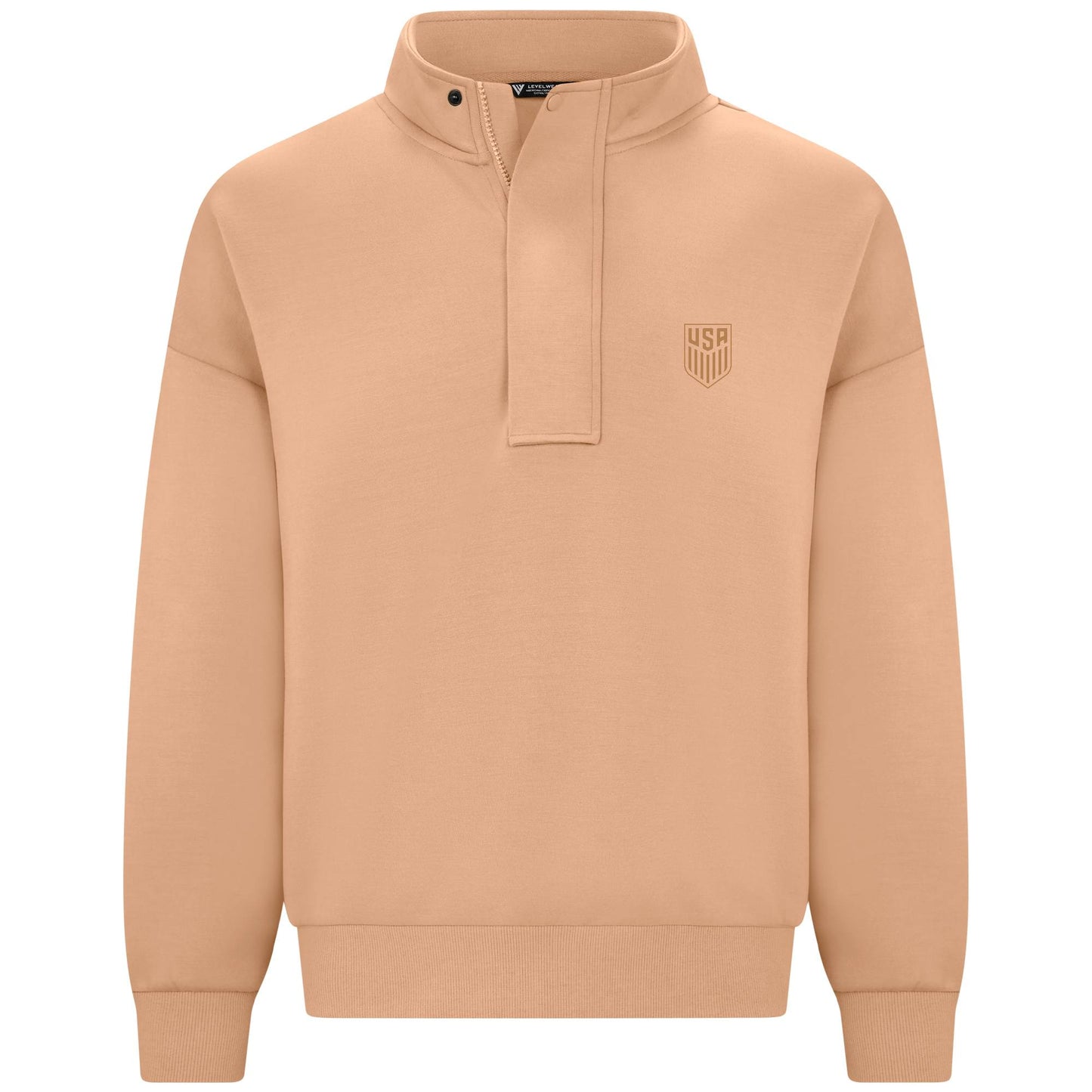 Unisex Levelwear USMNT Luxe Stein Brown Quarter-Zip