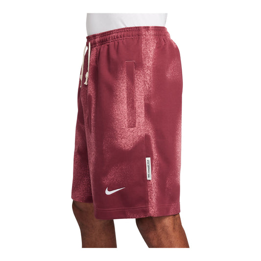 Men's Nike USA 8 Inch Red Fleece Shorts - Left Side View