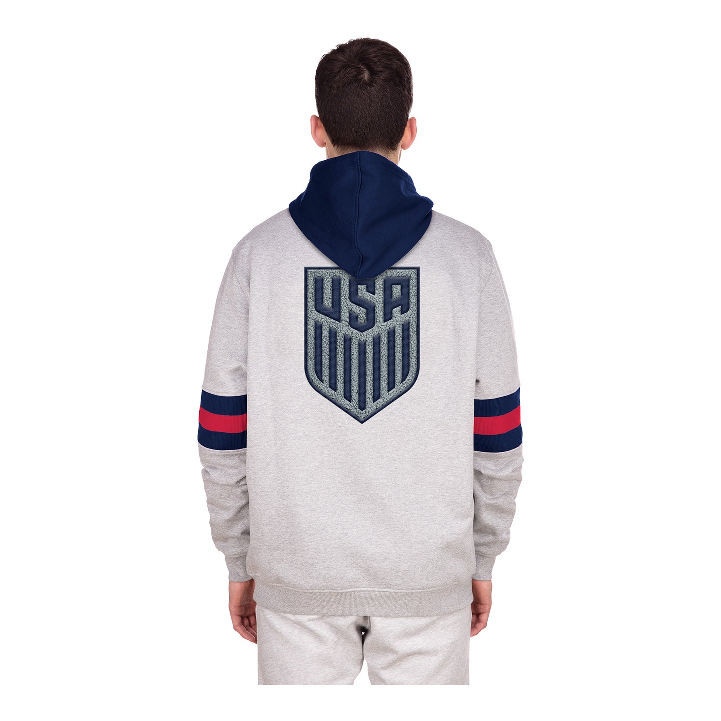 Men's New Era USMNT Navy Split Crewneck - Back View