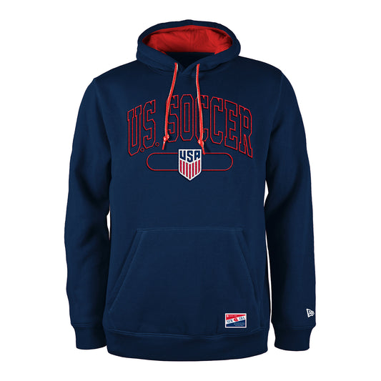 Men's New Era USMNT Navy Heathered Hoodie - Front View
