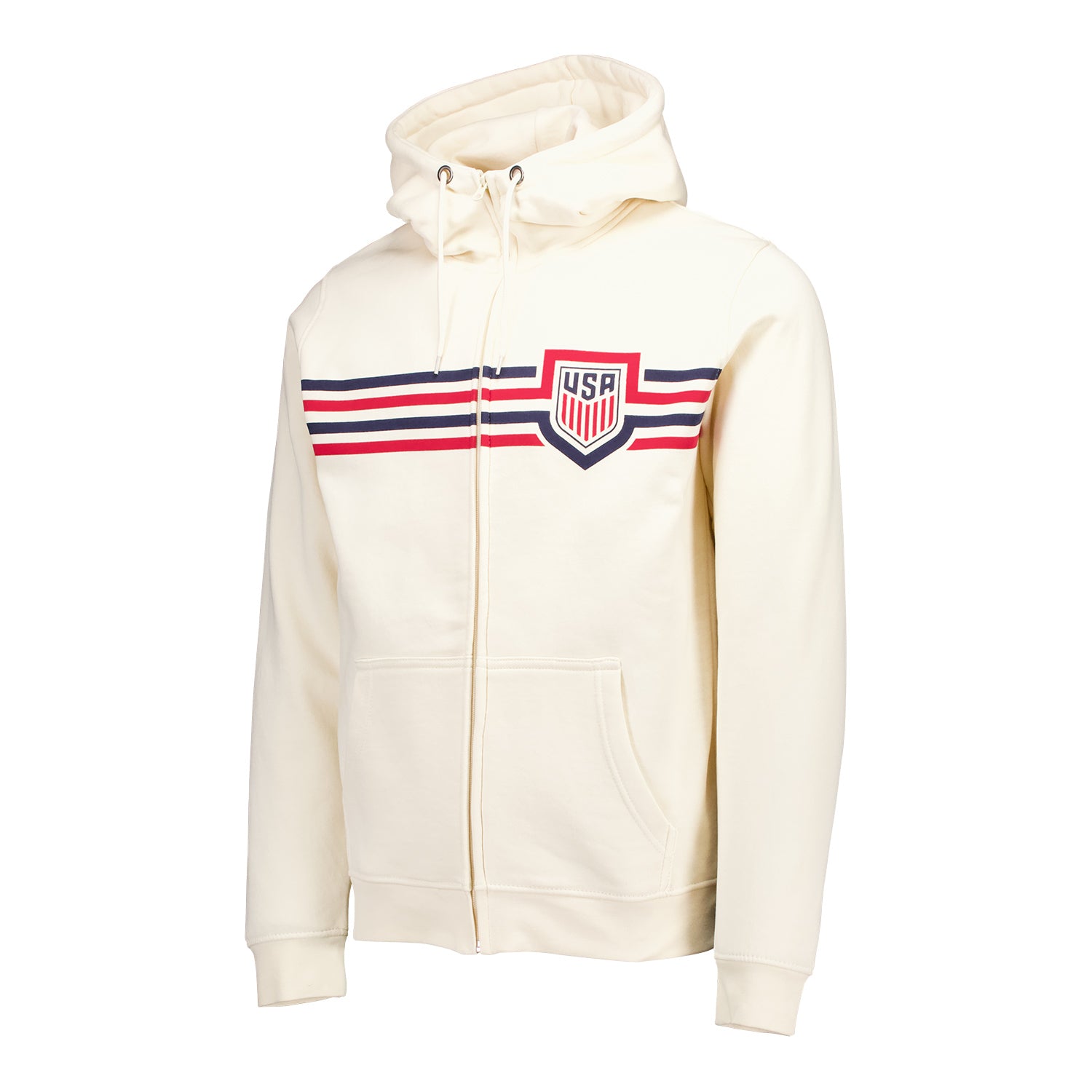 Unisex USA Status Cream Full-Zip Jacket - Front View