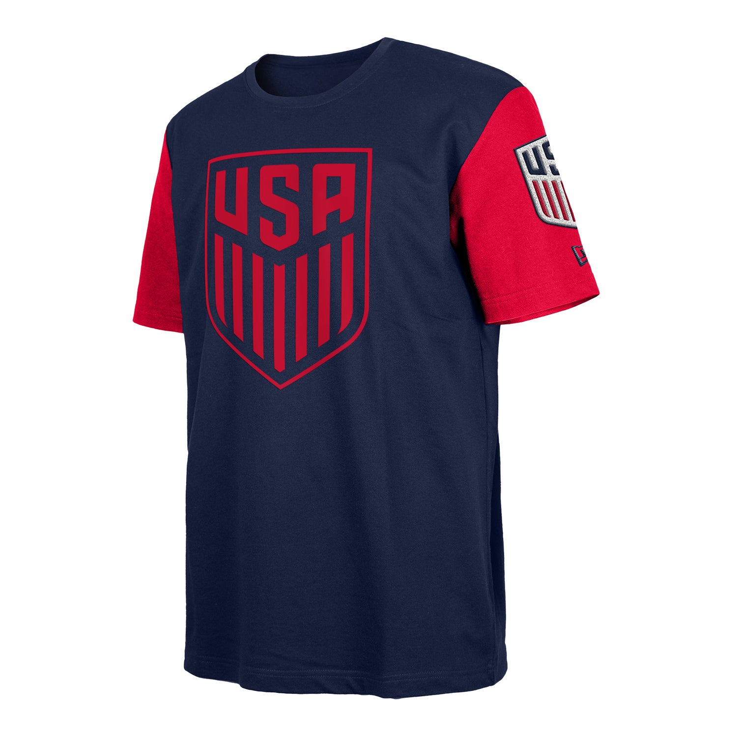 Men's New Era USMNT Crest Navy Tee - Front Side View