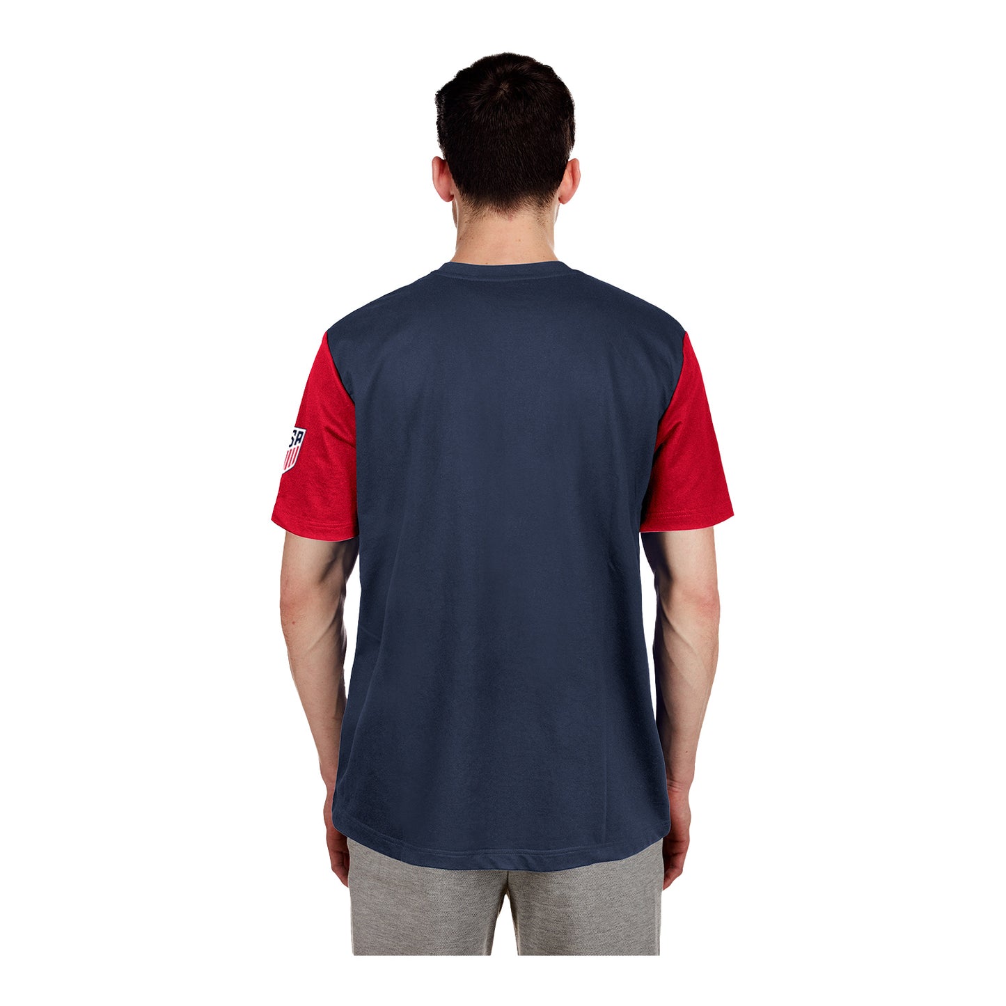 Men's New Era USMNT Striped Navy Tee - Back View