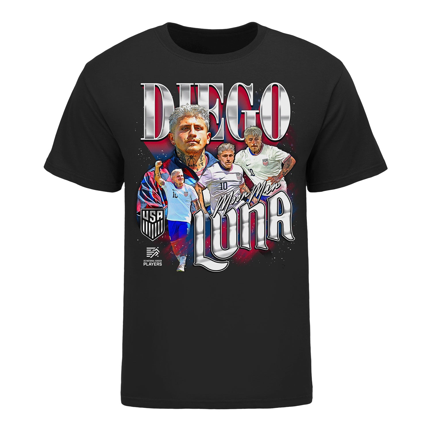 Unisex USMNT Diego Luna "Moon Man" Black Tee