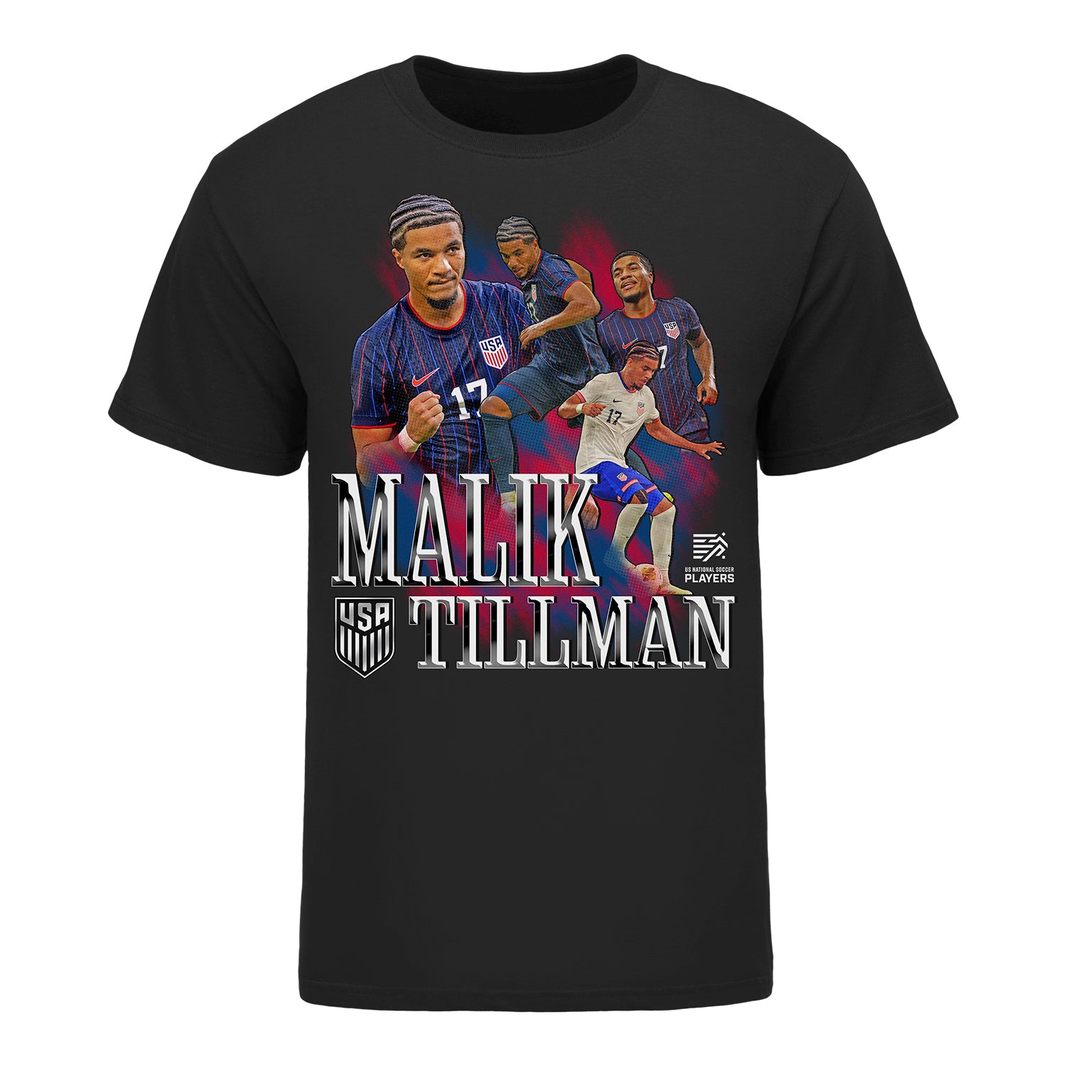 Unisex USMNT Malik Tillman Graphic Black Tee