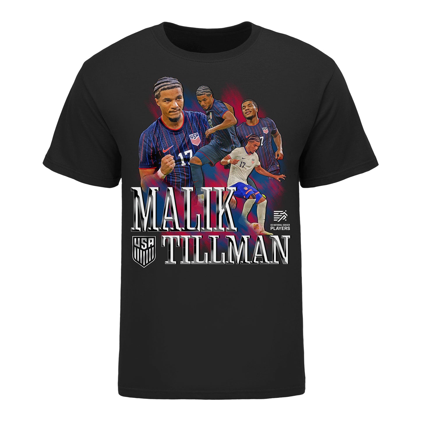 Unisex USMNT Malik Tillman Graphic Black Tee