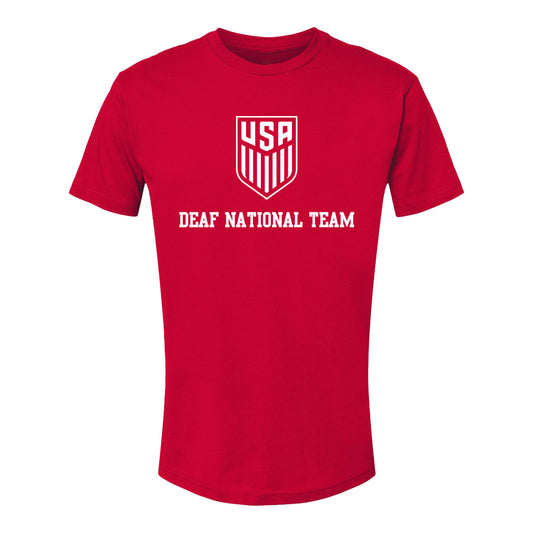 U.S. Deaf National Team Red Tee - Front View