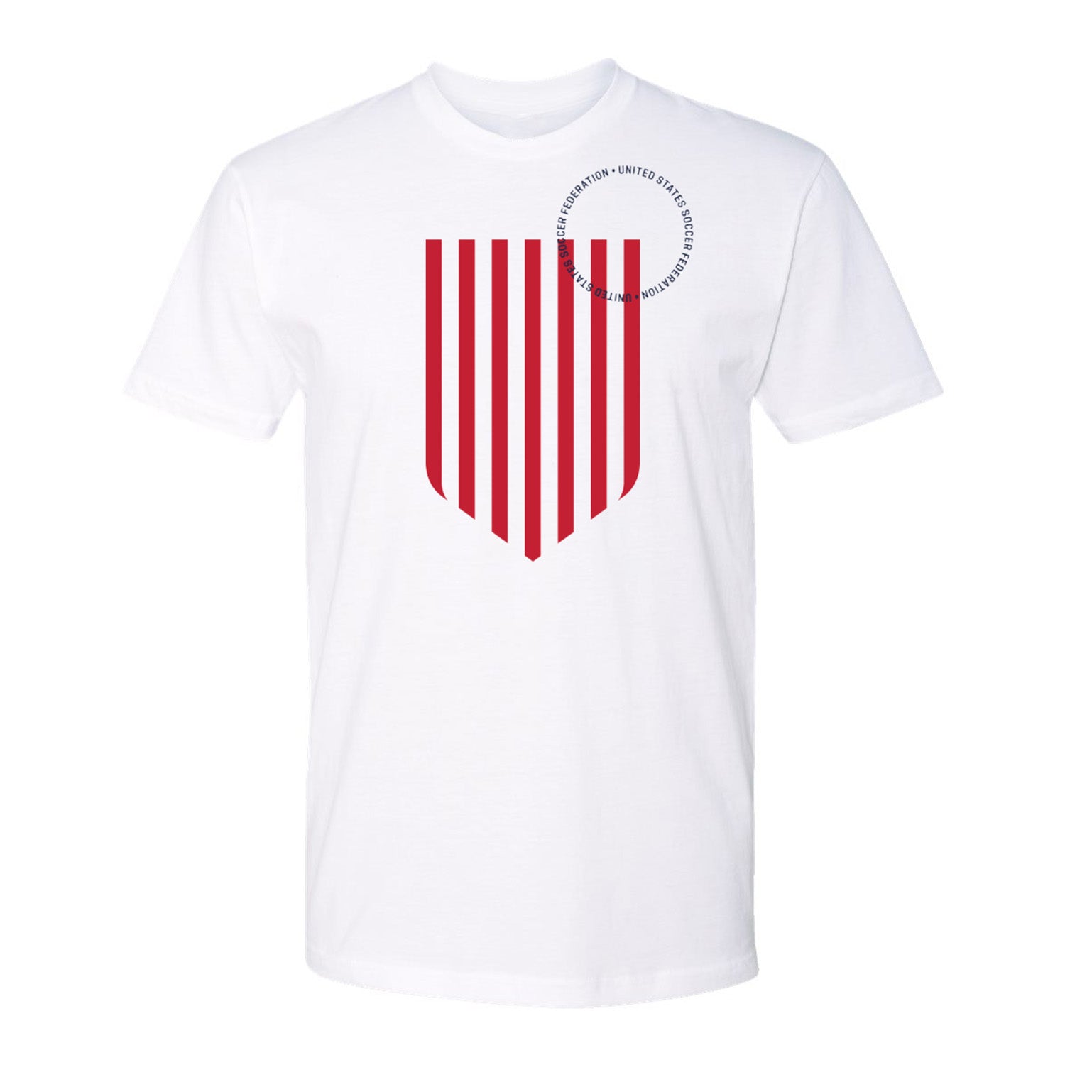 Unisex USMNT Striped Crest White Tee - Front View