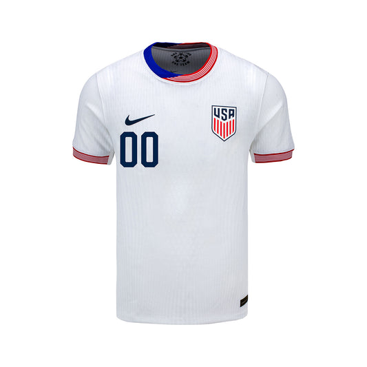 Youth Nike USMNT 2024 Personalized American Classic Home Match Jersey - Front View