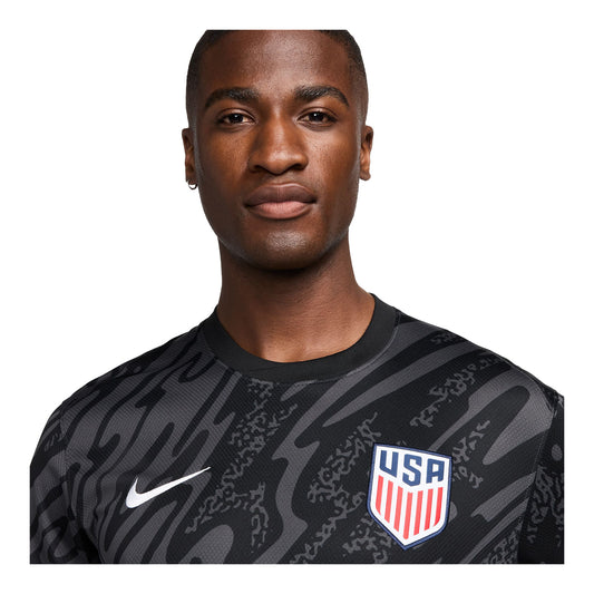 Men's Nike USMNT 2024 Stadium Short Sleeve Goalkeeper Jersey - Collar View
