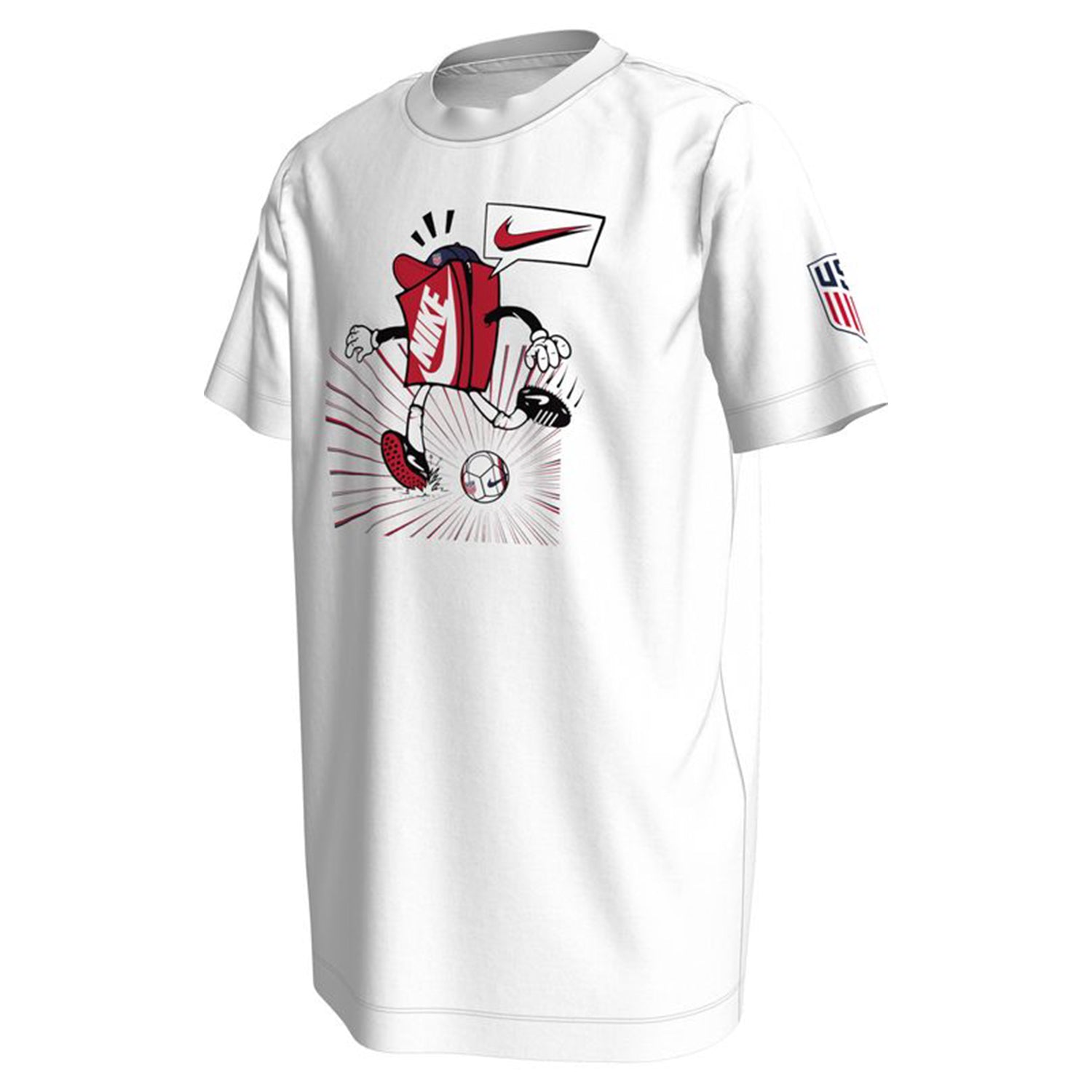 Lids Team USA Nike Girls Youth Color Block V-Neck T-Shirt - White/Red