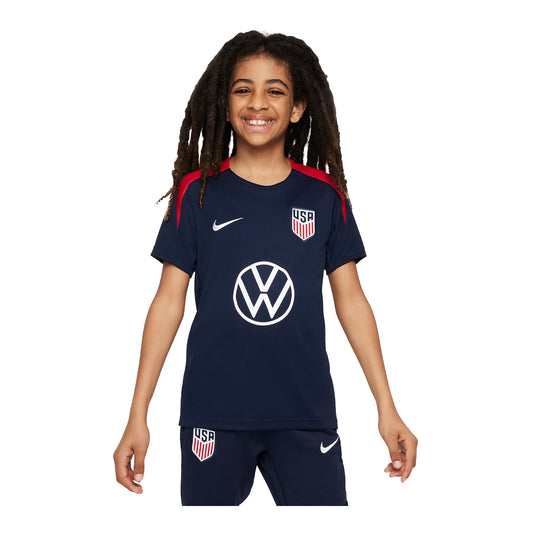 Youth Nike USA VW Strike Navy Top - Front View