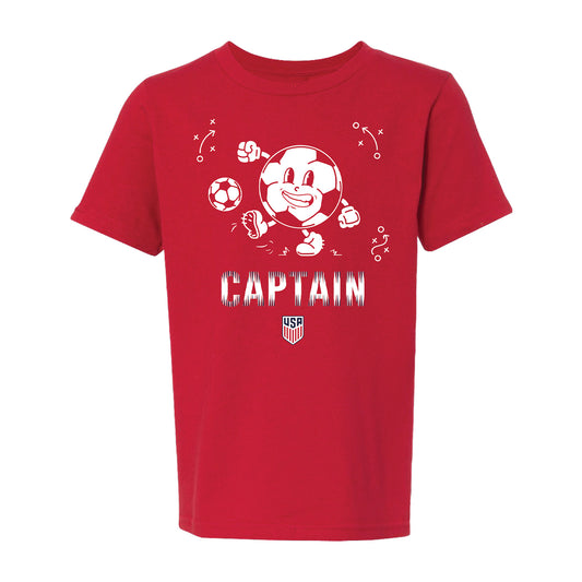 Youth USMNT Mini & Me Captain Red Tee - Front View